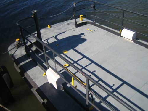 deck of lafco aluminum crewboat